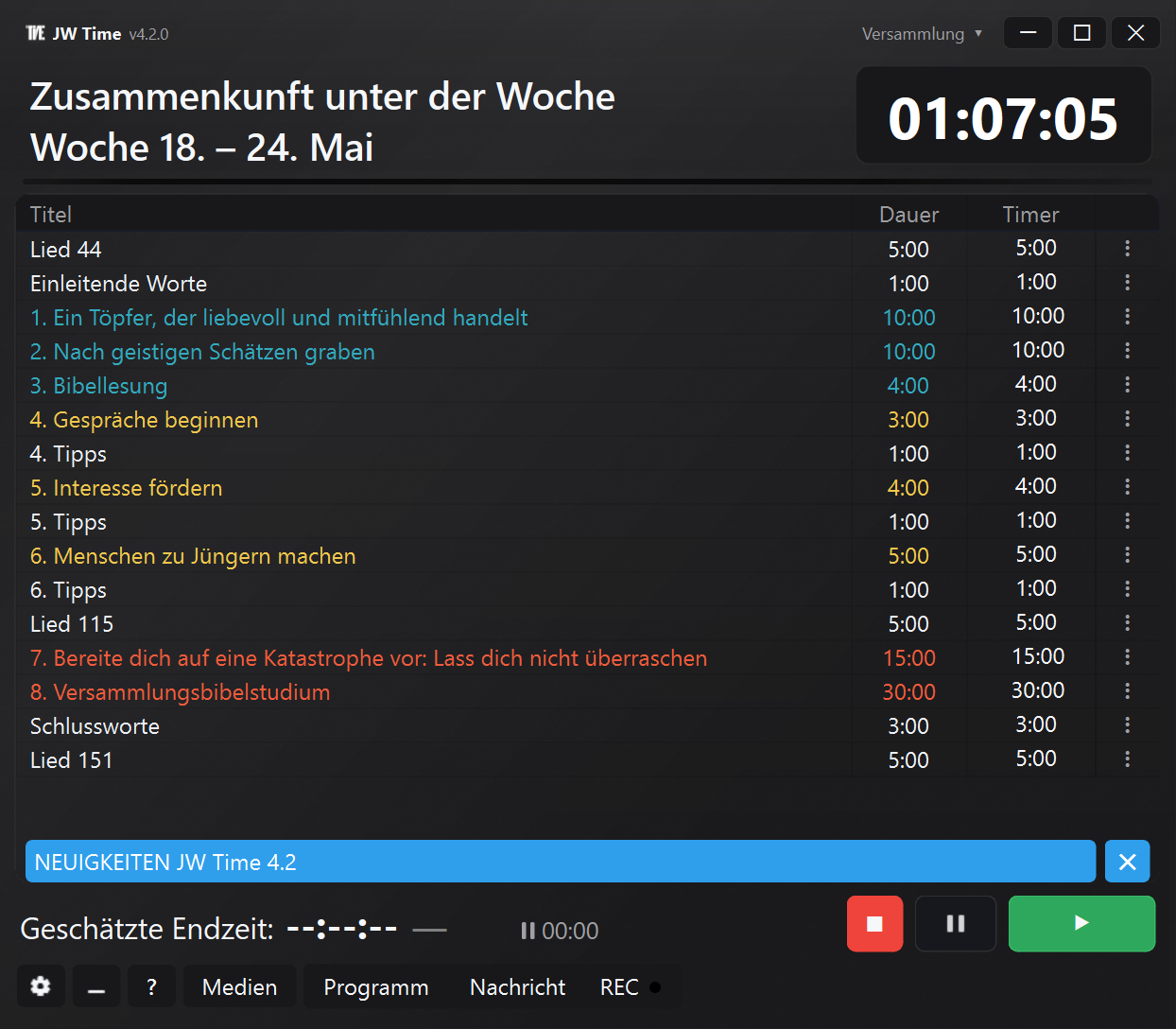 Vorschau der neuen JW Time 4.0 Oberfl&auml;che