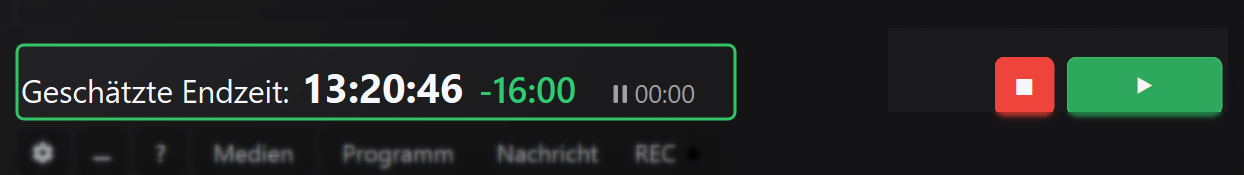 Geschätzte Endzeit, Delta- und Pausenzeit werden in Echtzeit aktualisiert