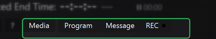 Area 8 - Media, Program, Message and REC operating modes