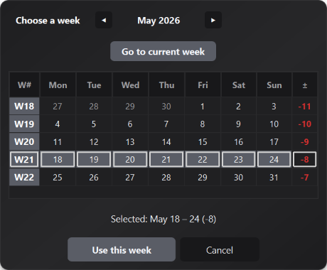 Detail of the Week selector