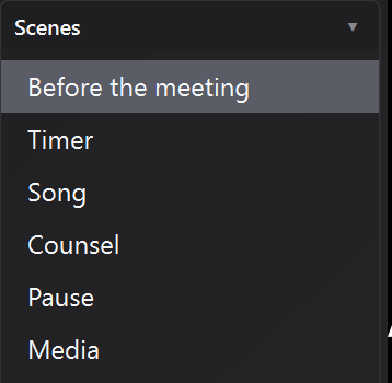 Scene Selection in the Time Counter Screen Editor