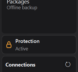 Protection bar in the Settings window