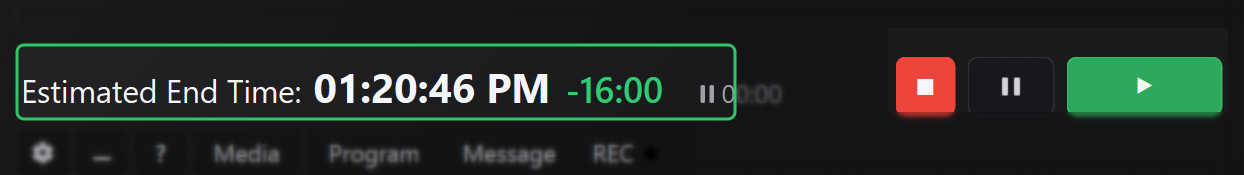 Estimated end time, delta and pause time updated in real time