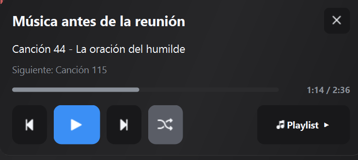 Música previa a la reunión panel de la Ventana Multimedia