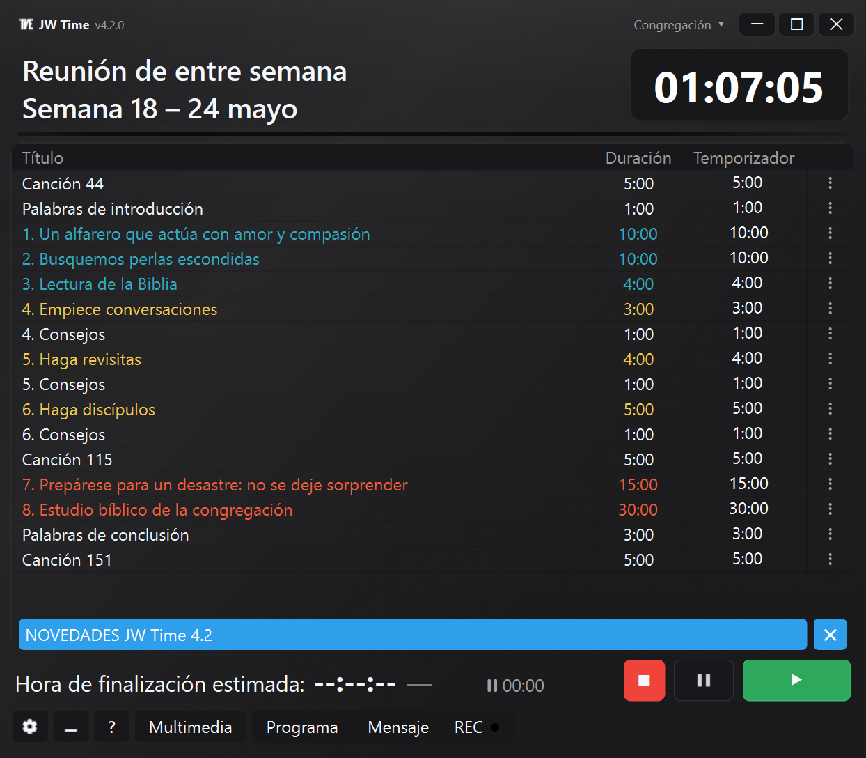 Vista previa de la nueva interfaz de JW Time 4.0