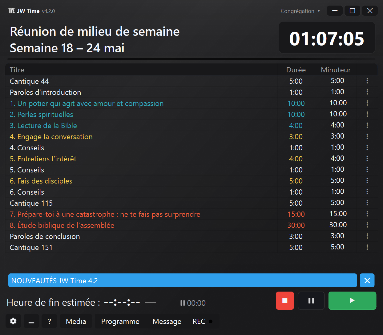 Aperçu de la nouvelle interface JW Time 4.0