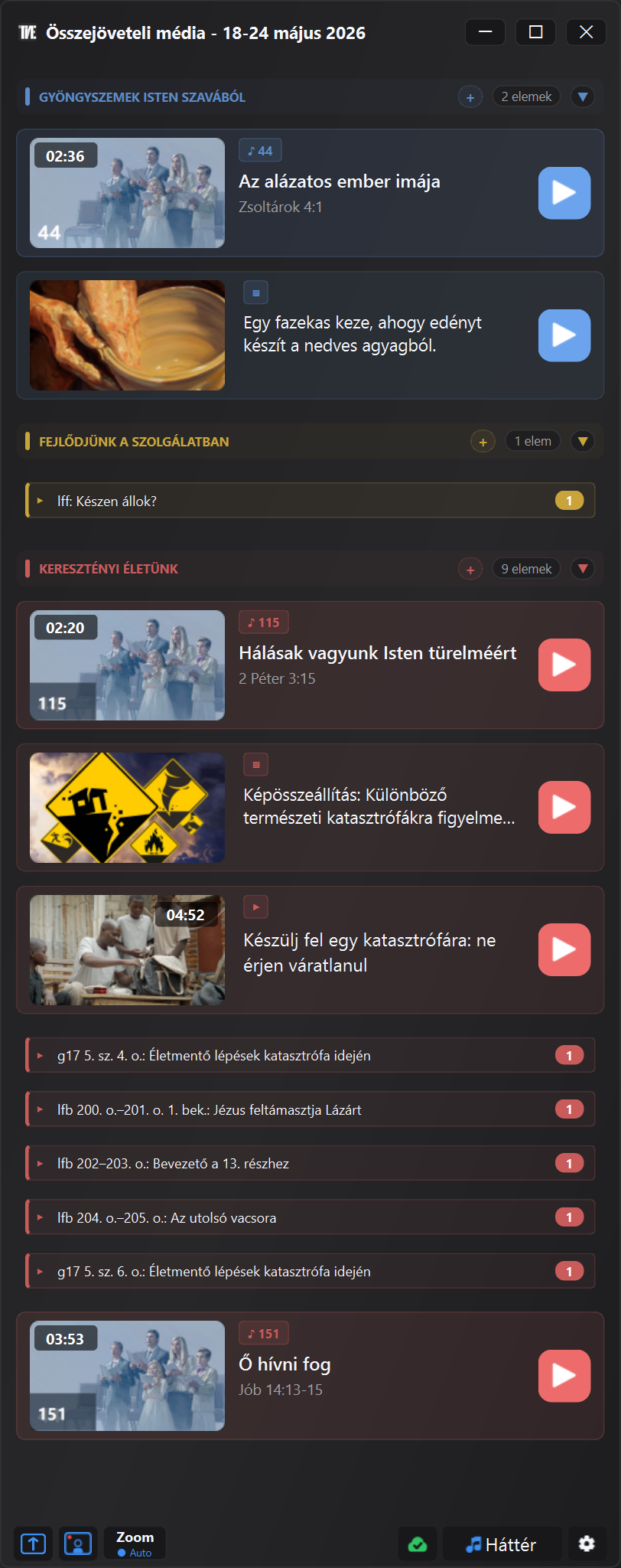 Új ablak JW Time 4.0 átlaga