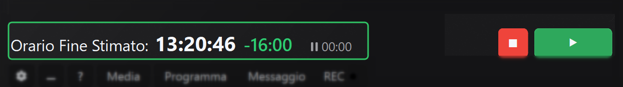 Orario fine stimato, delta e tempo pausa aggiornati in tempo reale