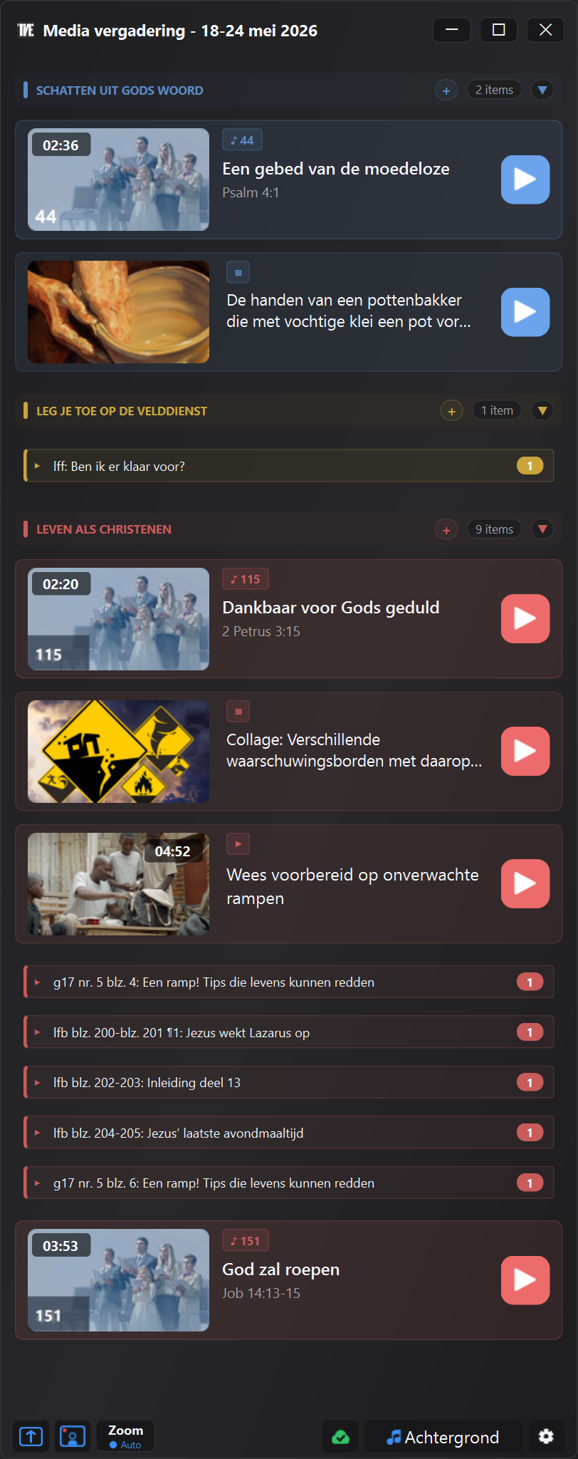 Nieuw Media-venster van JW Time 4.0