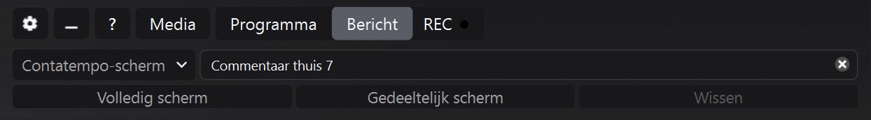 Berichtenpaneel met Contatempo-scherm geselecteerd