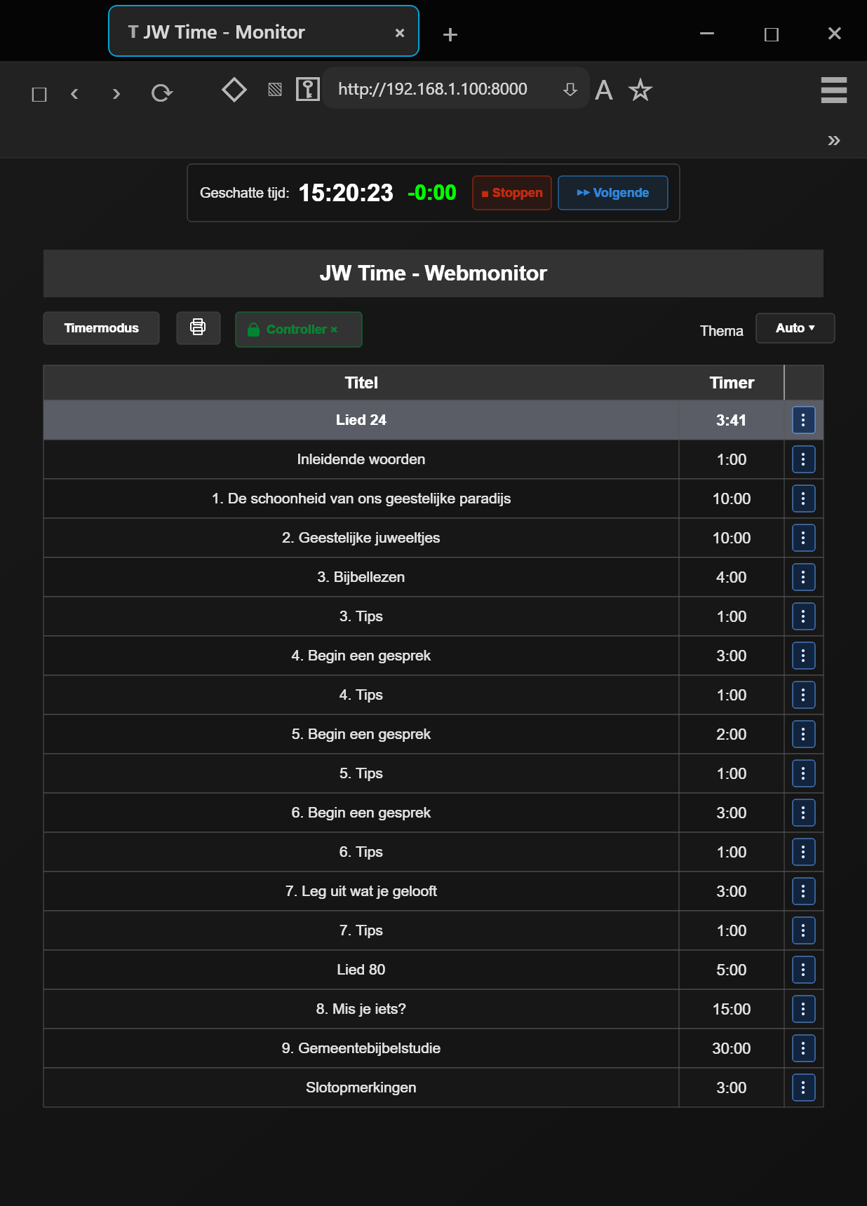 Monitor Web con controllo remoto