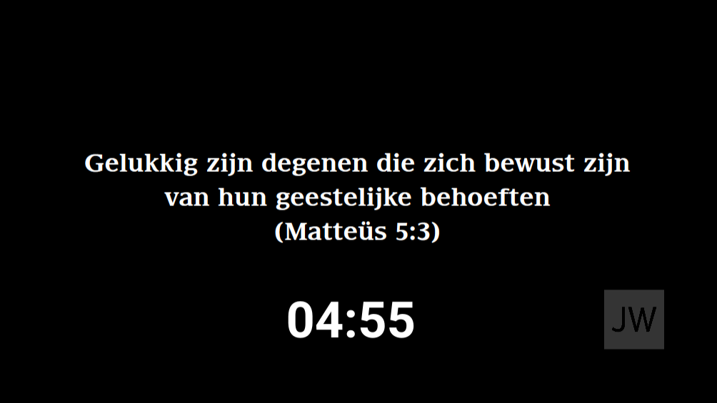 Openbaar scherm met countdown, jaartekst en logo