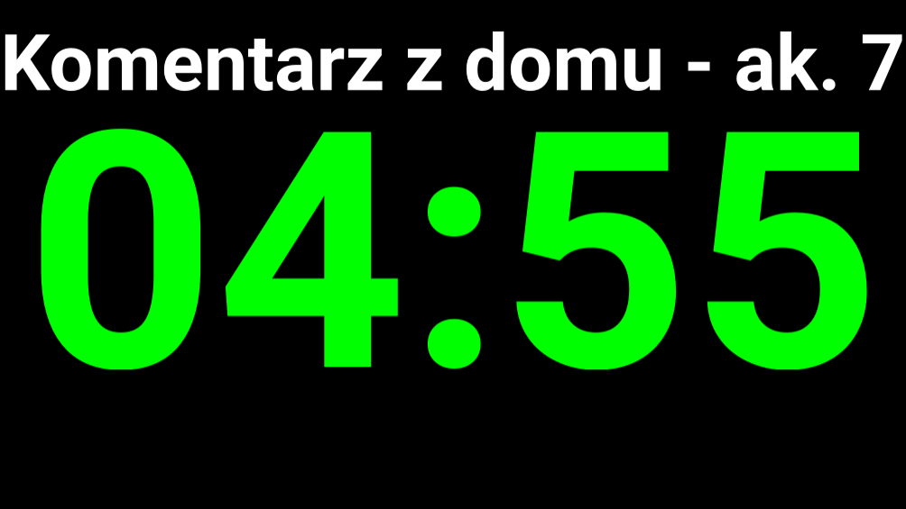 Częściowy komunikat ekranowy