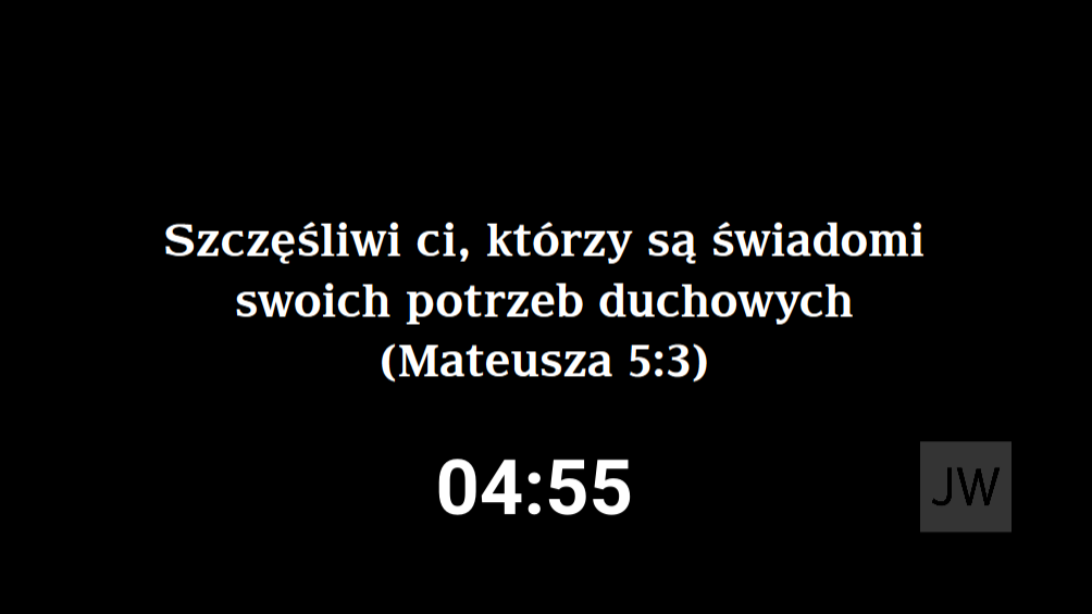 Ekran publiczny z odliczaniem, tekstem roku i logo
