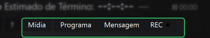 Área 8 - Modos de operação Media, Program, Message e REC