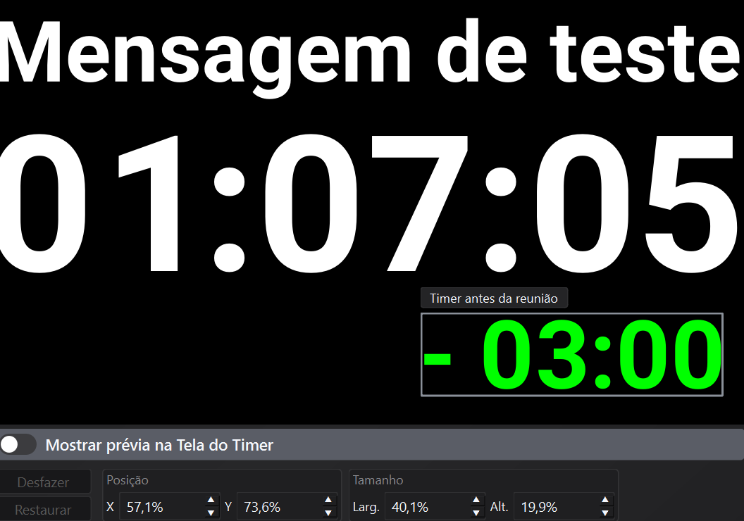 Mover e redimensionar níveis no editor de tela do contador de tempo