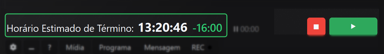 Tempo de término estimado, delta e tempo de pausa atualizados em tempo real