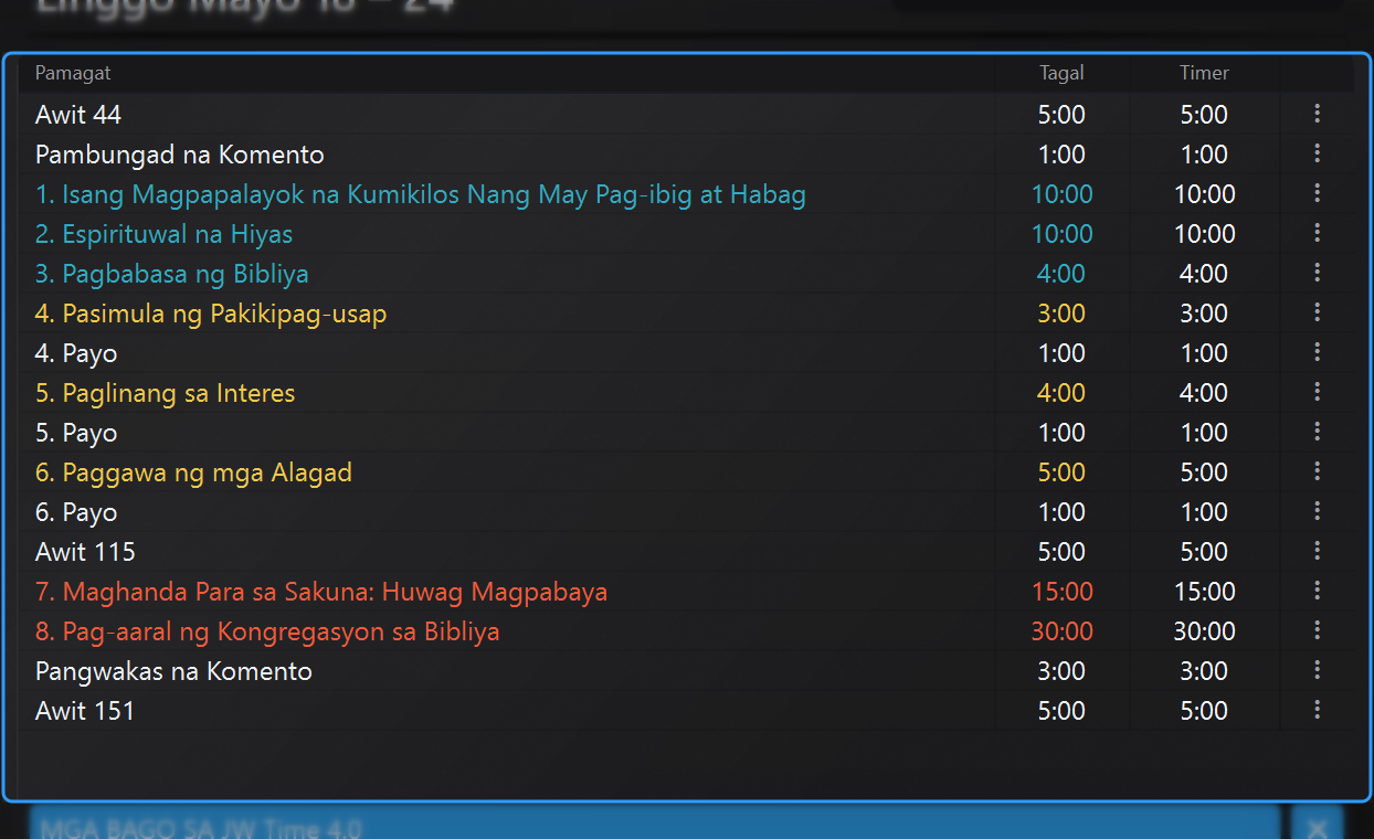 Area 2 - Timer table ng pulong