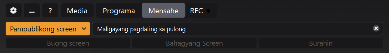 Panel ng Mensahe na napili ang Pampublikong Screen
