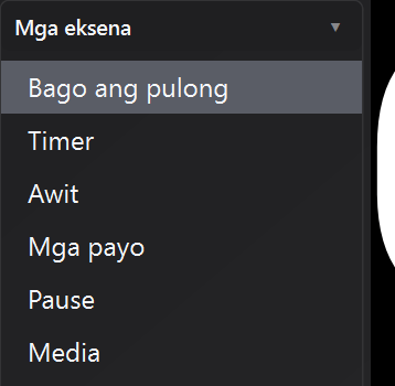 Pagpili ng scene sa editor ng Screen ng Contatempo